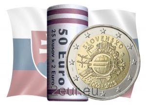 SLOVAKIA 2 EURO 2012 - 10 YEARS OF EURO - ROLL